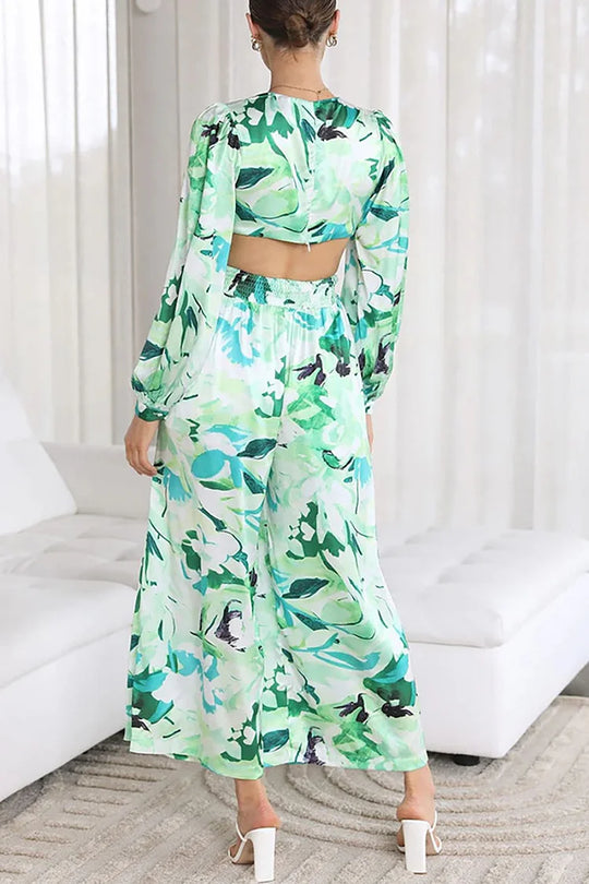 Rosalind™ | Floral Cutout Wide-Leg Jumpsuit