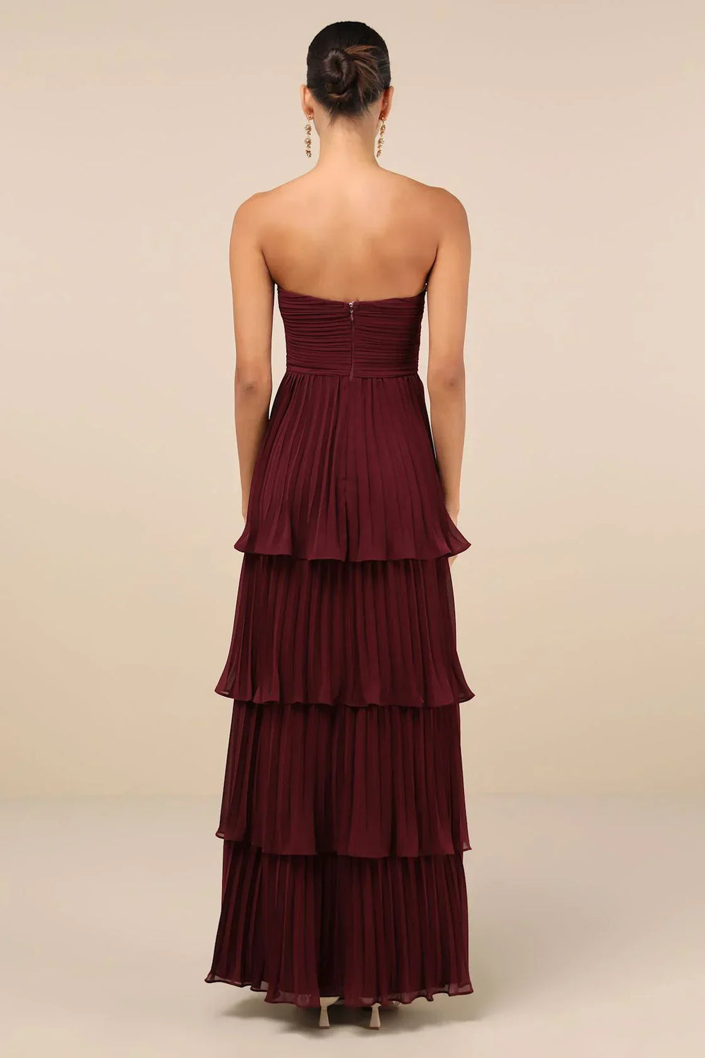 Velmara  ™ | Strapeless Layered Ruffle Maxi Dress