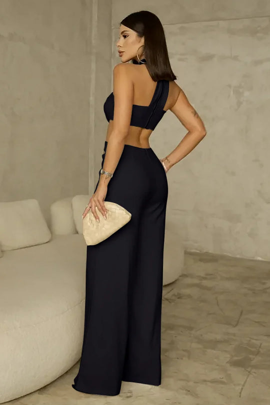 Jolene™ | Sleeveless Cutout Wide Leg Jumpsuit