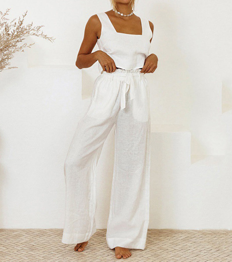 Megan™ | Minimalist Top and Wide-Leg Pants Set