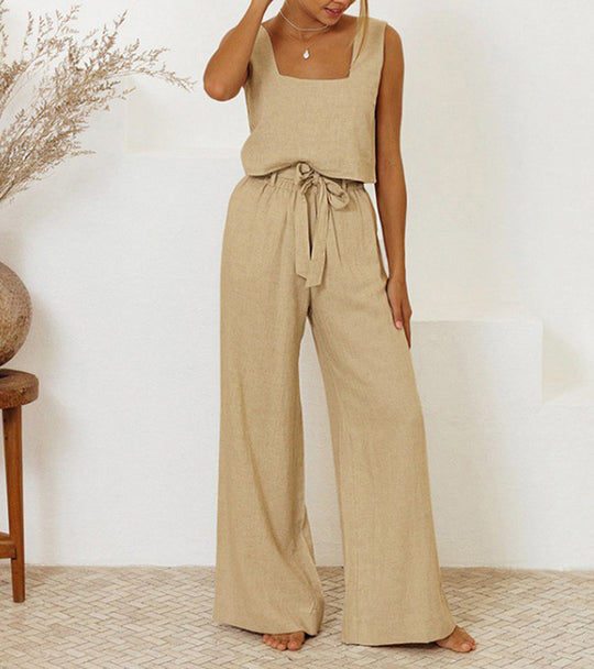 Megan™ | Minimalist Top and Wide-Leg Pants Set