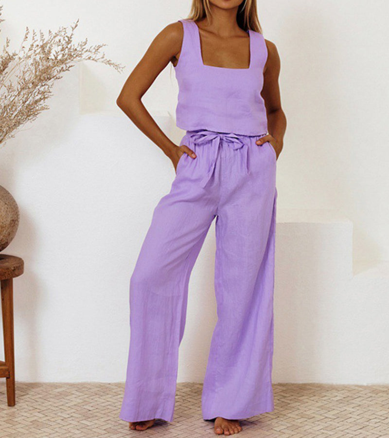 Megan™ | Minimalist Top and Wide-Leg Pants Set