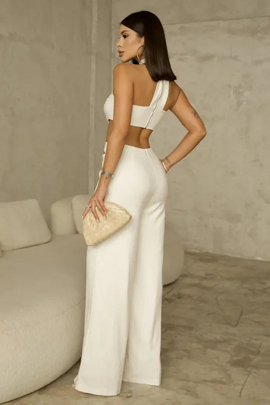 Jolene™ | Sleeveless Cutout Wide Leg Jumpsuit