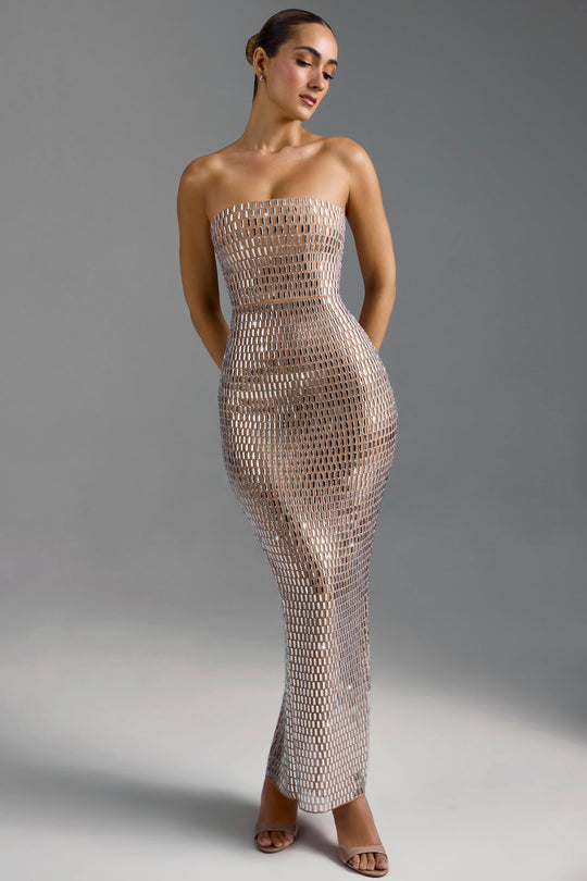 Syrelle™ | Shinny Embellished Sleeveless Maxi Dress