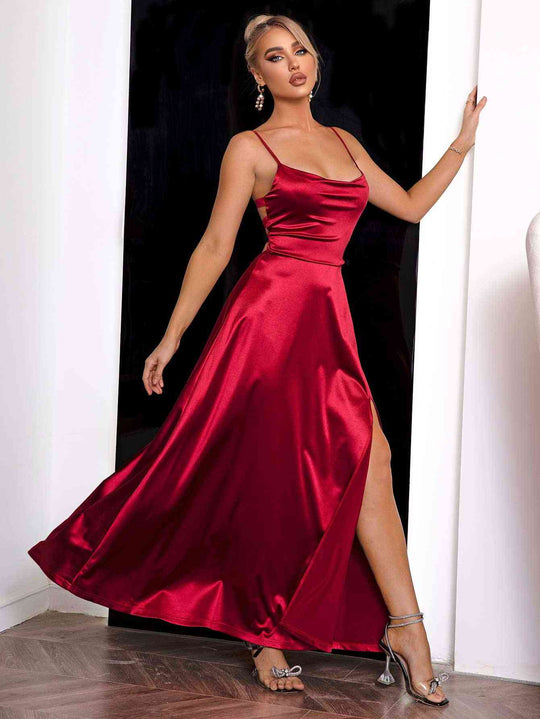 Alessia™ | Satin Maxi Dress