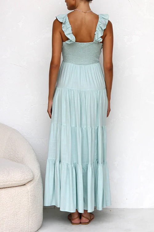 Juliet - V-neck maxi dress with ruffle