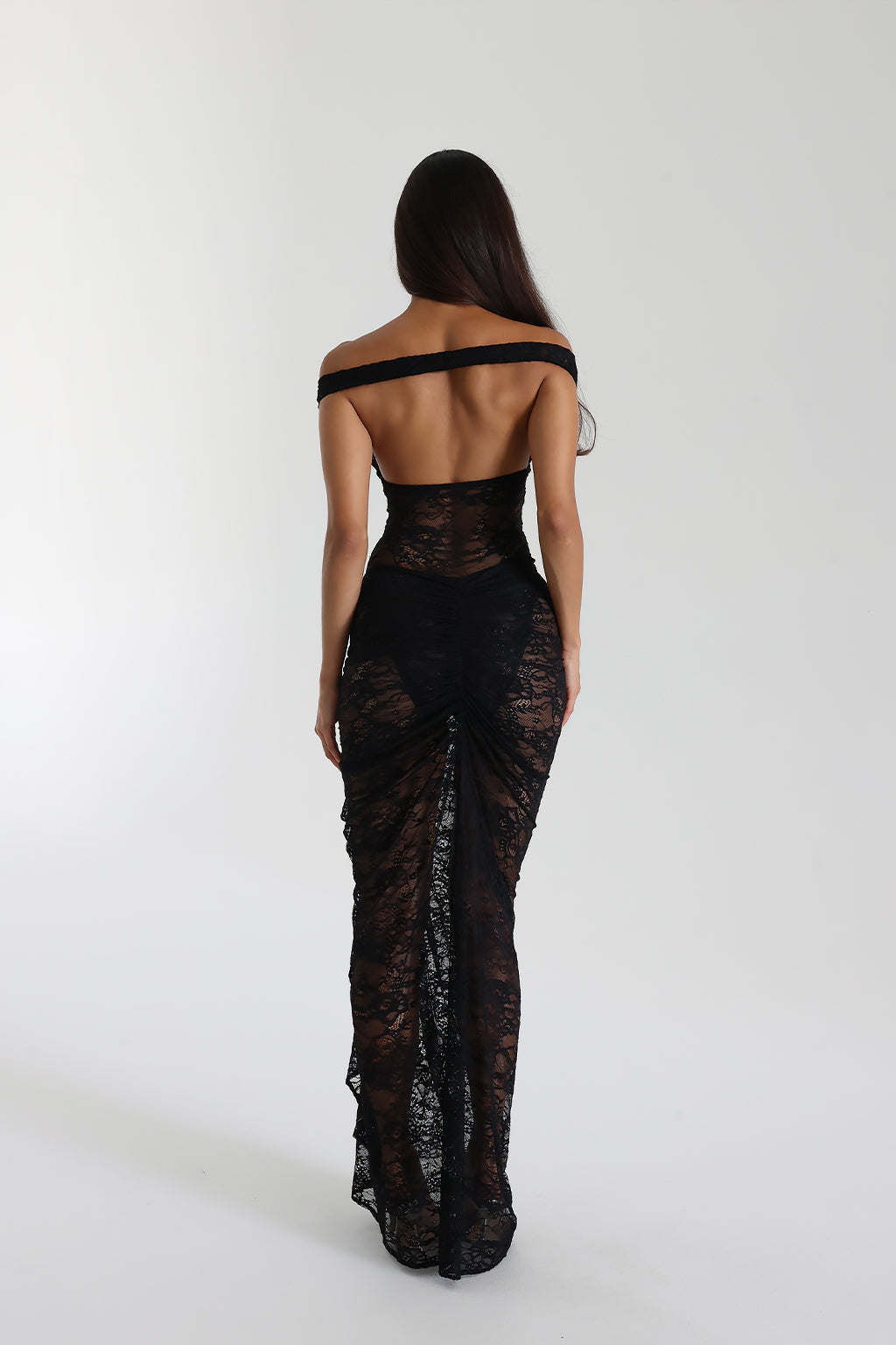 Selune ™ | See-Through Lace Off-Shoulder Maxi Dress