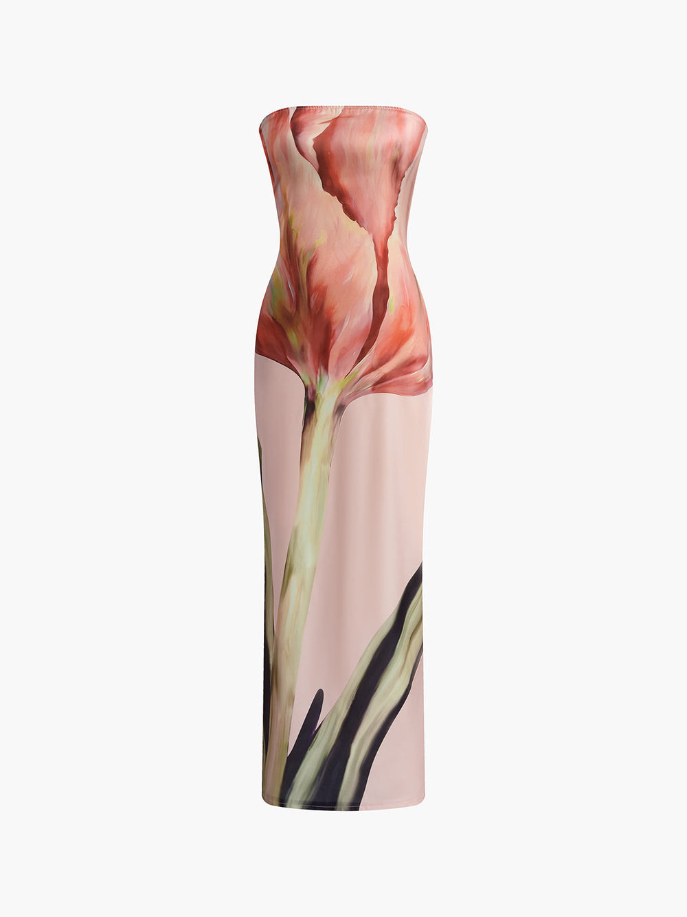 Olympia - Floral Print Satin Dress