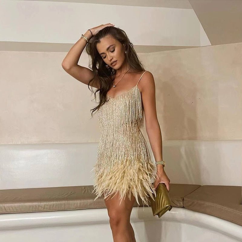 Brielle™ | Feather Mini Dress