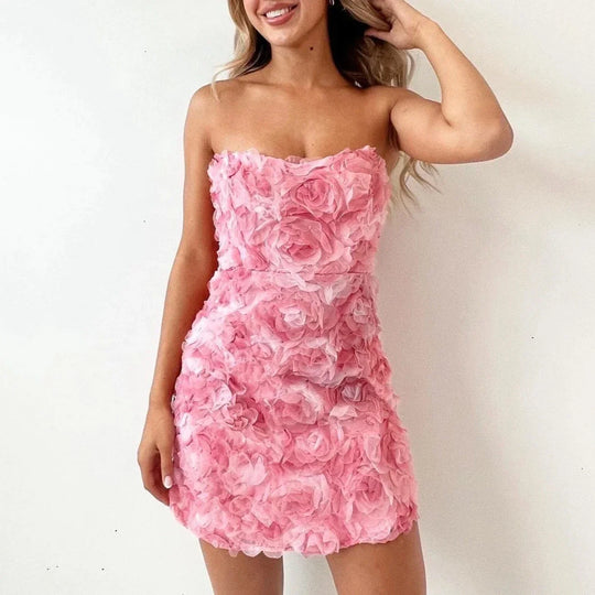 Rosabella™ | Strapless Rose Dress