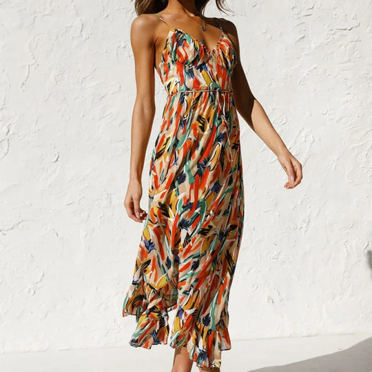 Clara™ | Elegant Printed Long Dress