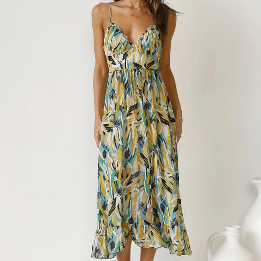 Clara™ | Elegant Printed Long Dress