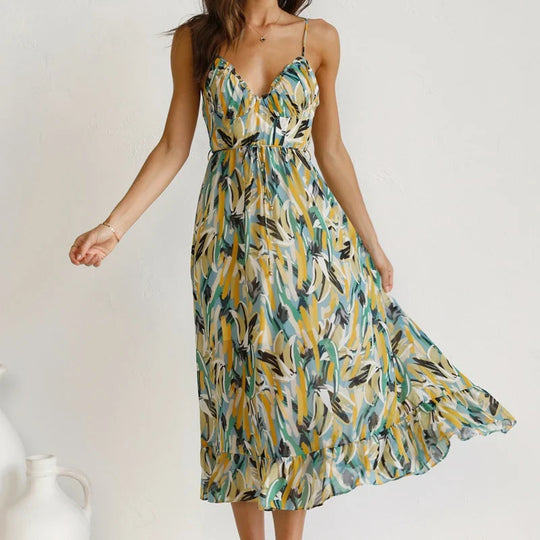 Clara™ | Elegant Printed Long Dress