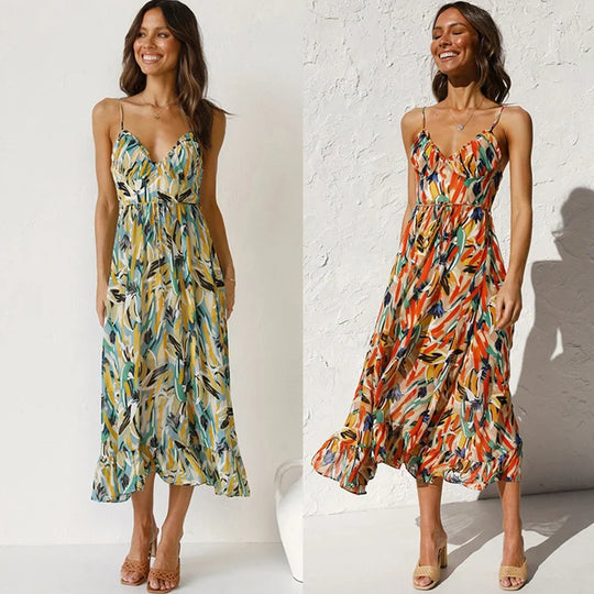 Clara™ | Elegant Printed Long Dress