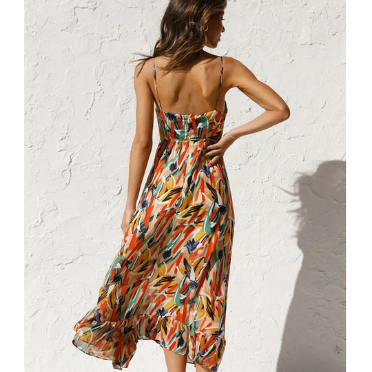 Clara™ | Elegant Printed Long Dress