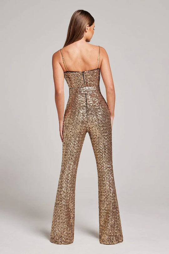 Lenadi™ | Sparkle Sequins Jumpsuit With Belt