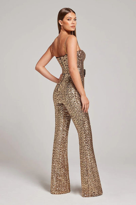 Lenadi™ | Sparkle Sequins Jumpsuit With Belt