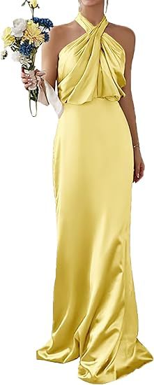 Ismira™ | Elegant Ruched Halterneck Maxi Dress