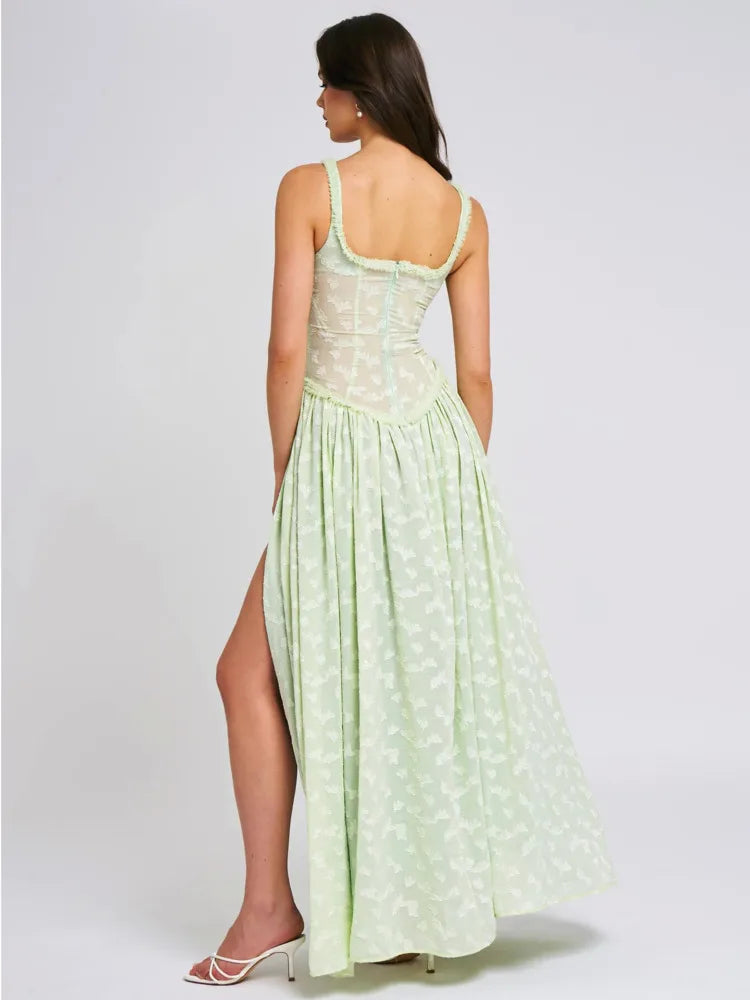 Indira™ | Elegant Sleeveless Lace Maxi Dress