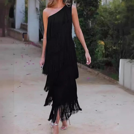 Paulina™ | Striking Fringe Gown