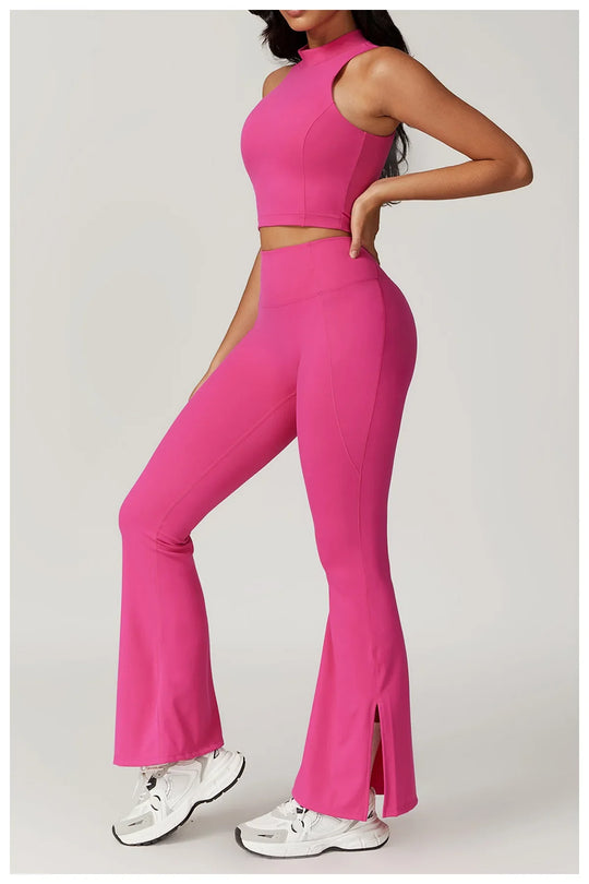 Emilia Flare Leggings Crop Top Set