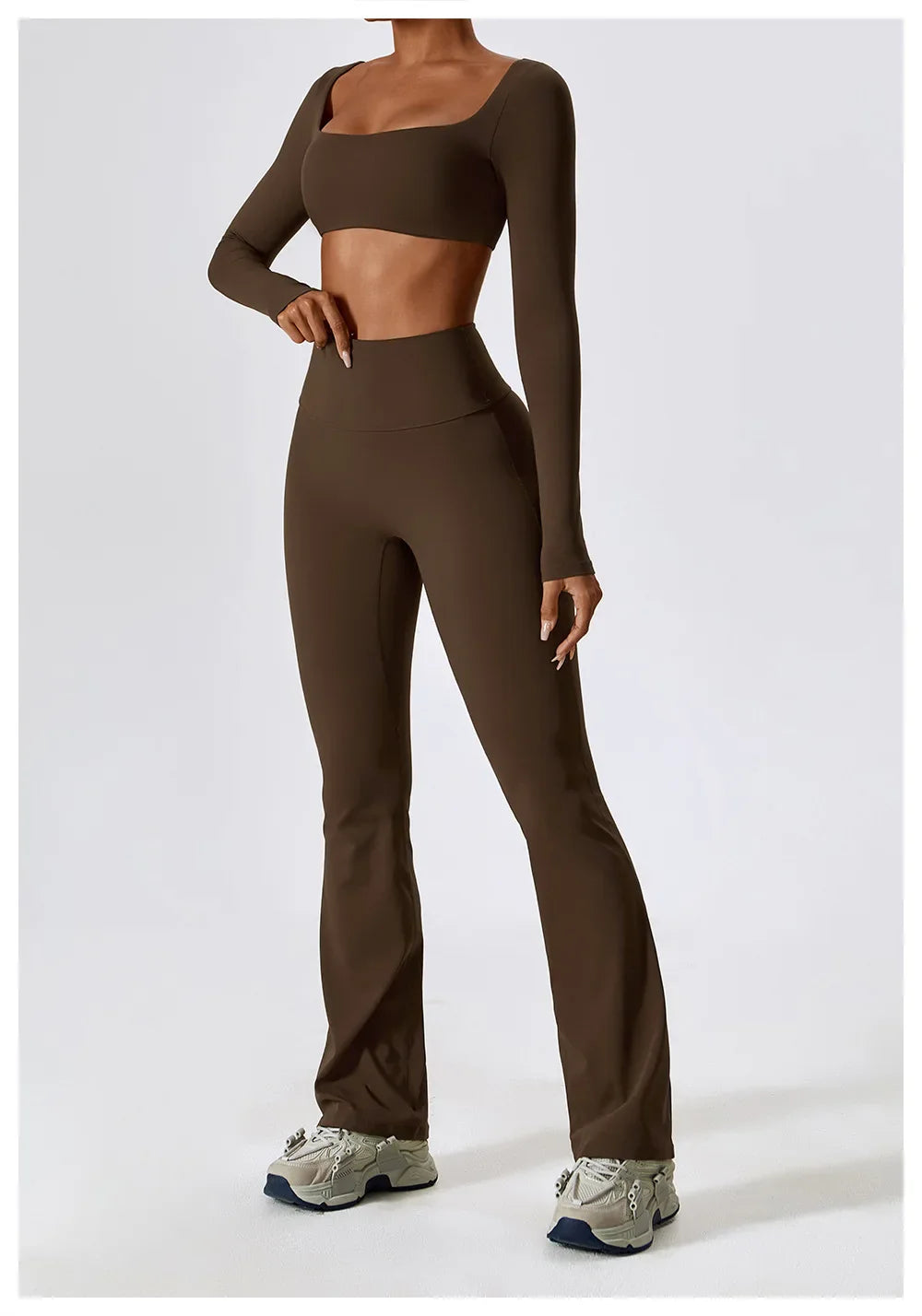 Lottie Long Sleeve Top Flare Leggings Set