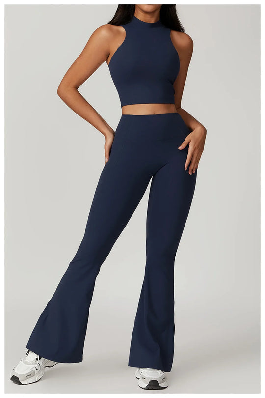 Emilia Flare Leggings Crop Top Set