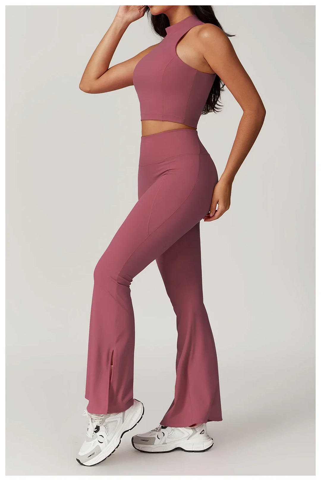 Emilia Flare Leggings Crop Top Set