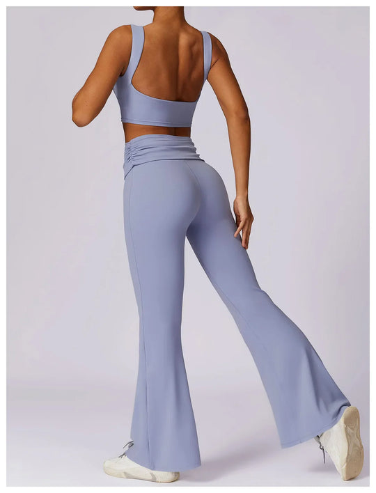 Catherine Flare Leggings Crop Top Set