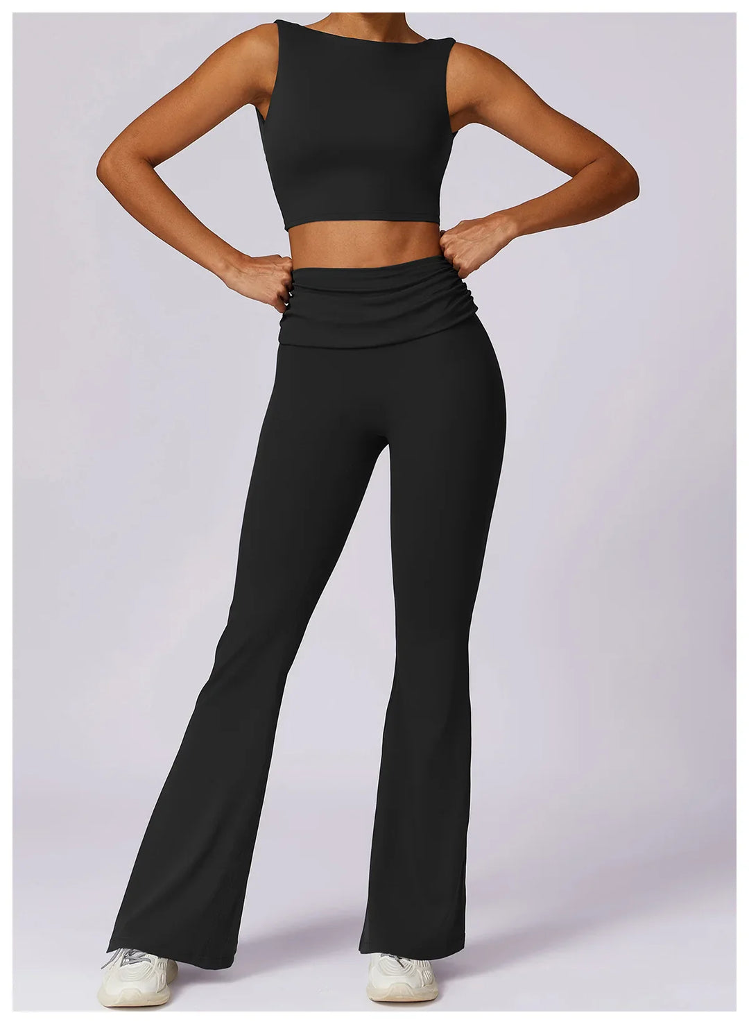 Catherine Flare Leggings Crop Top Set