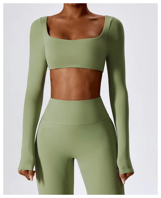 Lottie Long Sleeve Top Flare Leggings Set