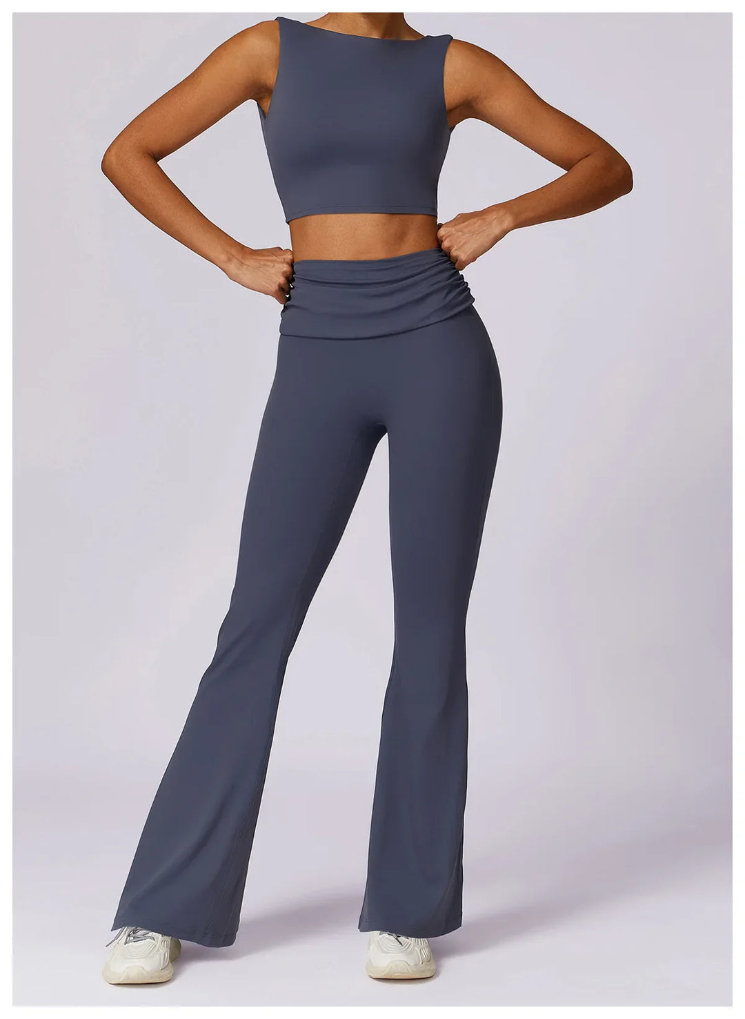 Catherine Flare Leggings Crop Top Set