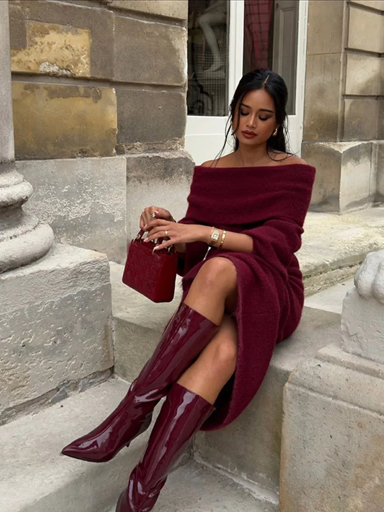 Amelie | Classy Burgundy Dress