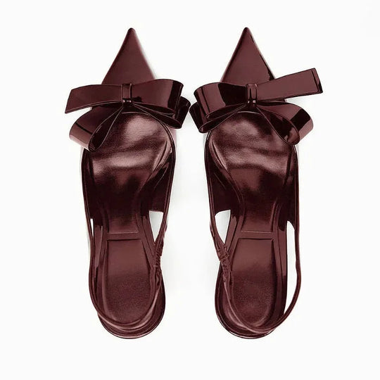 Khalani | Burgundy Bow Heels