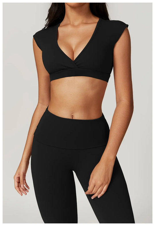 Ruby V Shape Sports Bra Flare Leggings Set