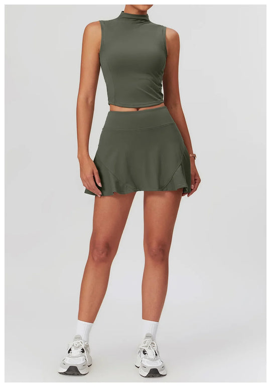 Nora Crop Top Short Skirt Set