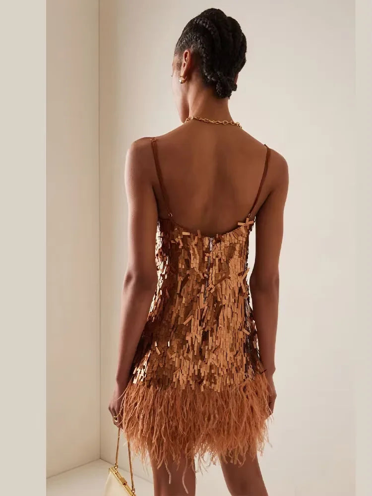 Alma | Bronze Sparkle Dress