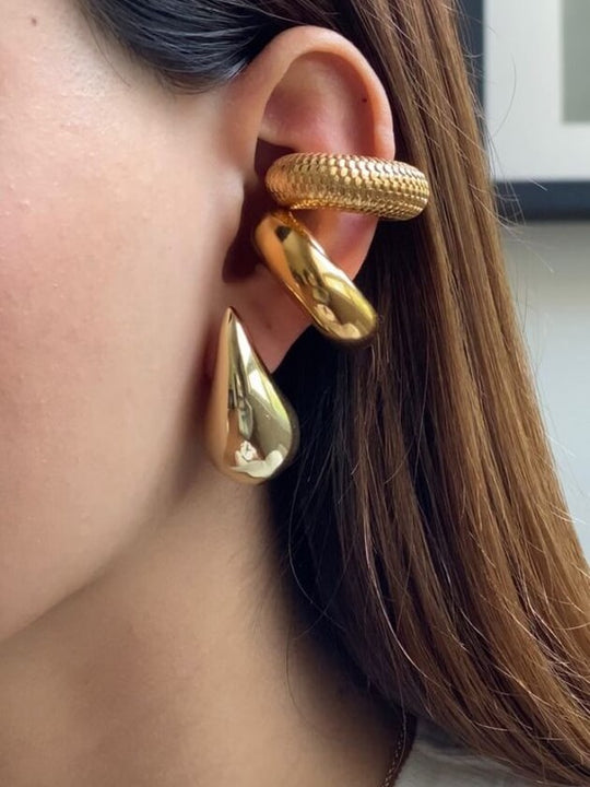 Elowen ™ | 14k Gold Pleated Earrings