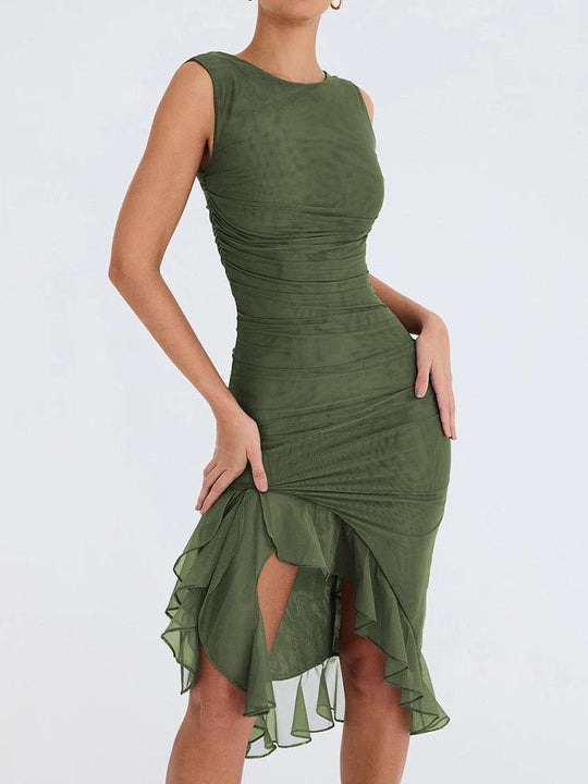 Tamsin™ | Elegant Ruffled Midi Dress