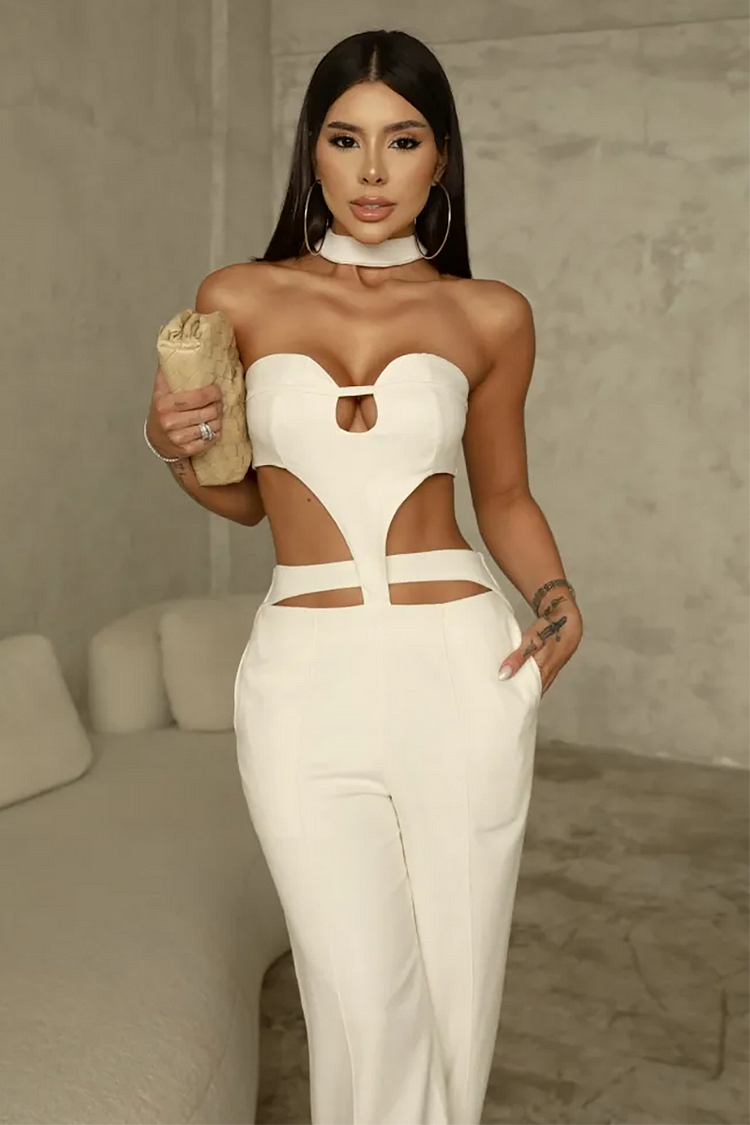 Jolene™ | Sleeveless Cutout Wide Leg Jumpsuit