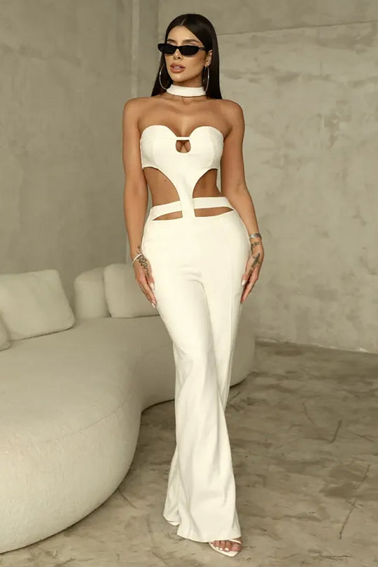 Jolene™ | Sleeveless Cutout Wide Leg Jumpsuit