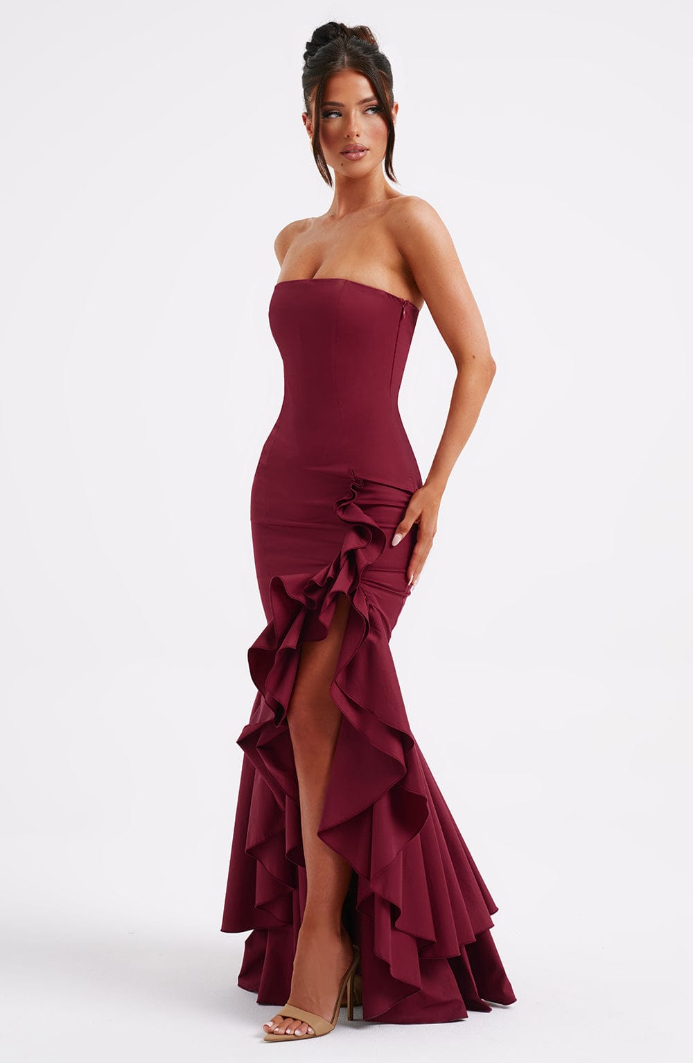 Xyrelle™ | Sleeveless Slit Ruffle Maxi Dress