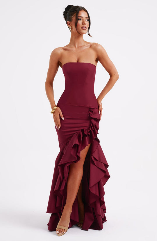 Xyrelle™ | Sleeveless Slit Ruffle Maxi Dress