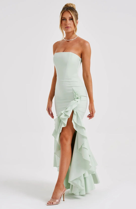 Xyrelle™ | Sleeveless Slit Ruffle Maxi Dress