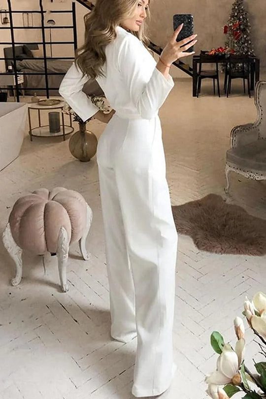 Lily™ | Chic V-Neck Long Sleeve Jumpsuit