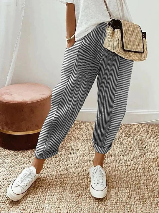 Melina™ | Striped Cotton Pants