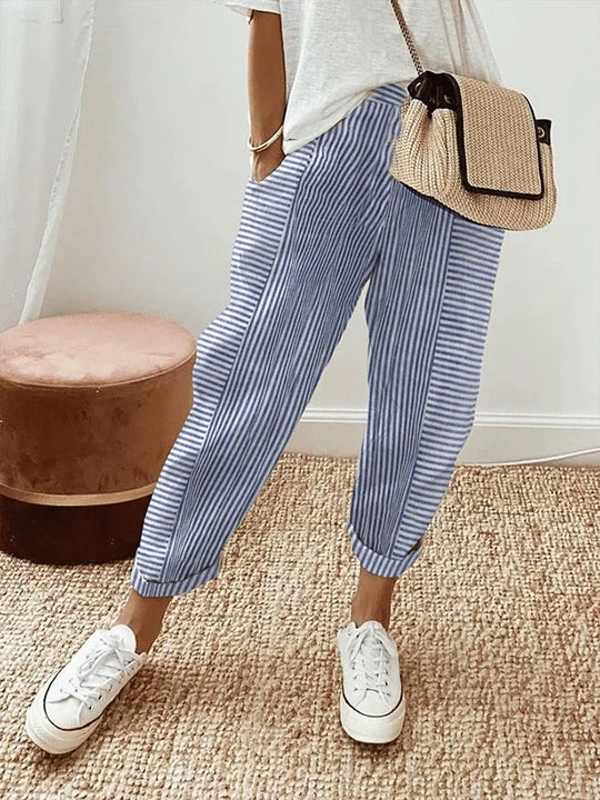 Melina™ | Striped Cotton Pants