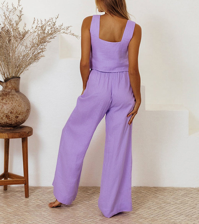 Megan™ | Minimalist Top and Wide-Leg Pants Set