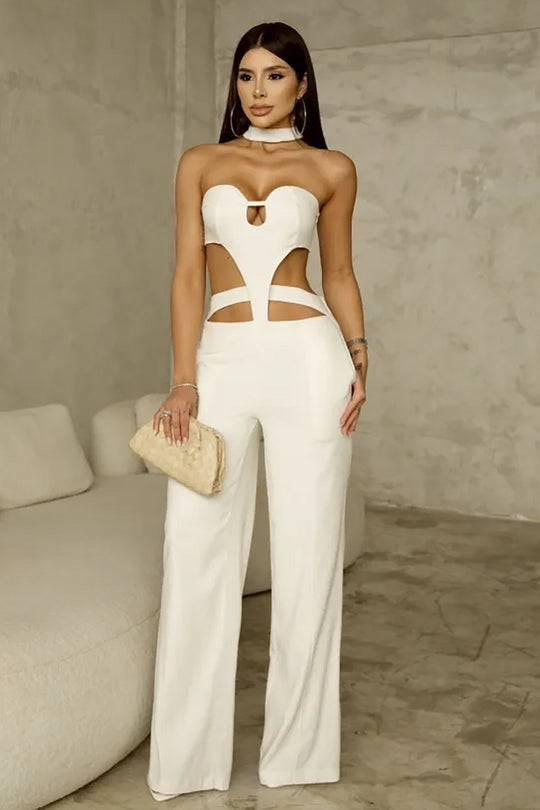 Jolene™ | Sleeveless Cutout Wide Leg Jumpsuit