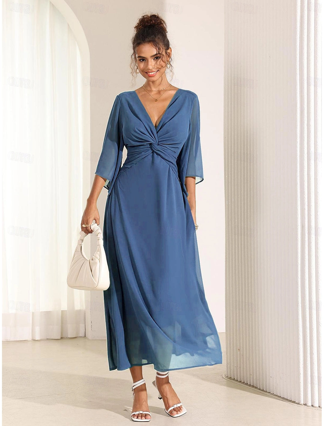 Elysiane™ | Elegant Chiffon Ruffle Maxi Dress